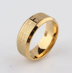 Load image into Gallery viewer, Bible Stainless Steel Ring Father Prayer Padre Nuestro Cross Rings 8mm Men Jewelry
