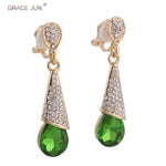 Load image into Gallery viewer, 12 Colors Available Rhinestone Crystal Long Clip on Earrings Non Pierced for Women Party Wedding Luxury Fashion No Hole Earrings
