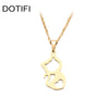 DOTIFI  Stainless Steel Necklace For Women Cute kitten Gold Color Pendant Necklace Engagement Jewelry