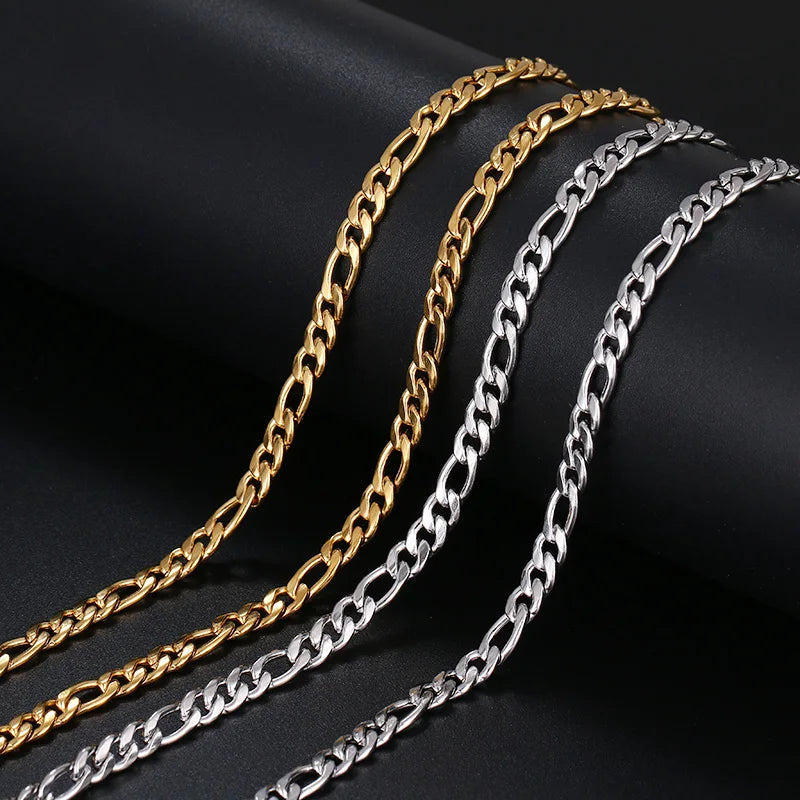 CACANA Stainless Steel Chain Necklaces For Man Women Gold Silver Color For Pendant Flat Donot Fade Jewelry N1910