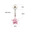 New star Zircon Jeweled Style Belly Button Ring  Body Piercing Jewelry Navel Piercing 316L Stainless steel