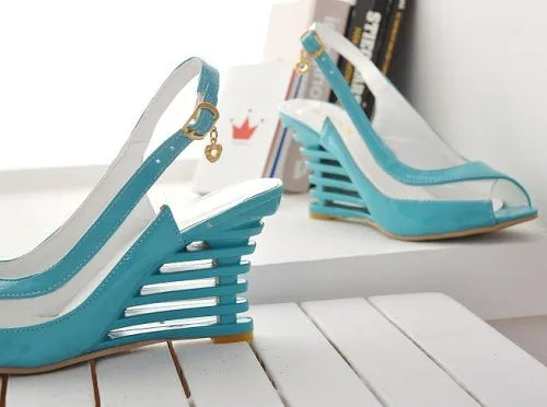 New Women Heel Sandals Buckle Open Toe High Wedge Shoes Women's Summer Shoes Sexy Women Shoes Footwear 67yu