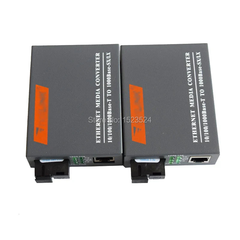 HTB-GS-03 A&B 3pairs Gigabit Fiber Optical Media Converter 1000Mbps Single Mode Single Fiber SC Port External Power Supply