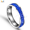 QianBei Two Rows Design Women Fashion Wedding Stainless Steel Rings For Engagement Jewelry Hot