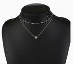Load image into Gallery viewer, Double Layer Heart Pendant Chain Necklace Women Gold Color Choker Statement Necklaces Multilayer Bohemia Jewlery Gifts
