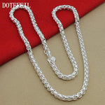Load image into Gallery viewer, DOTEFFIL 925 Sterling Silver 5mm Round Box Chain 18/20/24 Inch Necklace For Woman Men Fashion Wedding Engagement Charm Jewelry
