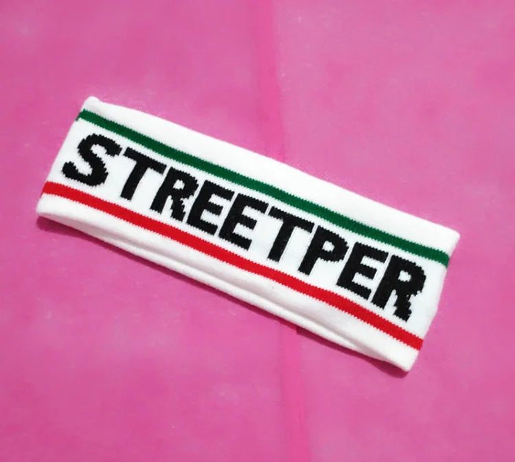 Children Running Sports Headband Wide Stripe Letters Large Elastic Headband Kid Adult Sweat Hair Bands Headwear Hair Accessories