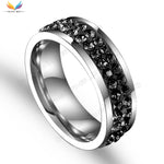 Load image into Gallery viewer, QianBei Two Rows Design Women Fashion Wedding Stainless Steel Rings For Engagement Jewelry Hot
