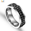 QianBei Two Rows Design Women Fashion Wedding Stainless Steel Rings For Engagement Jewelry Hot