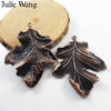 Julie Wang 2pcs Alloy Antique Copper Leaves Charms Necklace Pendants Earrings Findings Jewelry Making Accessory