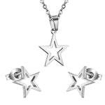 Load image into Gallery viewer, LUXUKISSKIDS Golden Stianless Steel Star Jewelery Sets Wedding Bridal Earrings and Pendant Necklace for Women/Girls Dubai Bijoux
