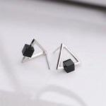 Load image into Gallery viewer, Triangle Square Black Elegant Korea Silver Color Trendy Female Stud Earrings For Women Girl Luxury Jewelry Party Gift
