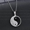 UZone Stainless Steel Zircon Yin Yang Tai Chi Pendant Necklace Zircon Coin Symbol Necklace for Women best friends Jewelry Gift