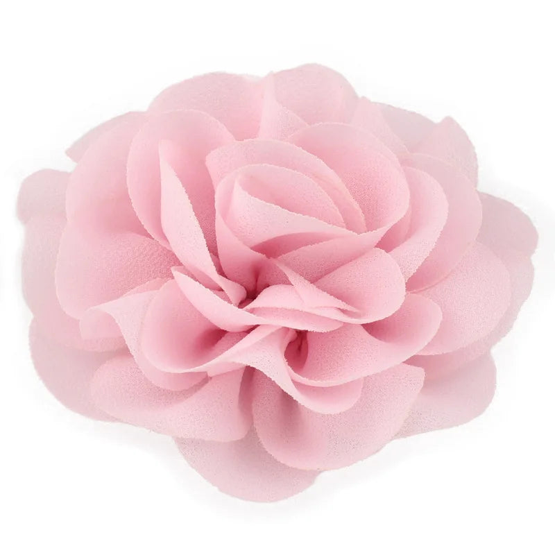 8.5cm Newborn Chiffon Petals Poppy Flower Hair Clips Rolled Rose Fabric Hair Flowers For Kids Girls Hair Accessories