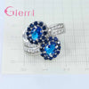 Fashion Vintage Women Rings 925 Sterling Silver  Jewelry Timbre Perfect Blue Crystal Pretty Gifts For Friends Finger Rings