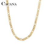 Load image into Gallery viewer, CACANA Stainless Steel Chain Necklaces For Man Women Gold Silver Color For Pendant Flat Donot Fade Jewelry N1910
