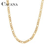CACANA Stainless Steel Chain Necklaces For Man Women Gold Silver Color For Pendant Flat Donot Fade Jewelry N1910