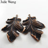 Julie Wang 2pcs Alloy Antique Copper Leaves Charms Necklace Pendants Earrings Findings Jewelry Making Accessory