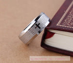 Load image into Gallery viewer, Bible Stainless Steel Ring Father Prayer Padre Nuestro Cross Rings 8mm Men Jewelry
