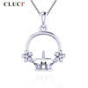 CLUCI Silver 925 Women Sterling Pendant Necklace Jewelry Clasic  Flower basket Love Pendant Female SP358SB-1