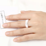 Load image into Gallery viewer, Love Heart  Yellow Silver Color Crystal Finger Rings For Women CZ Original Lovely Heart Ceramic Rings Wedding Party Jewlery
