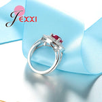 Load image into Gallery viewer, FashionJewelry Set Charm Christmas Birthday Gift Red Round CZ Design Beautiful Necklace/Pendant/Earrings/Ring
