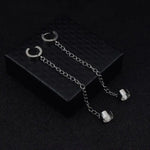 Load image into Gallery viewer, Korean Fashion Hip Hop Chain Earrings Steel Chain Threader Drop Cuff Double Chain Piercing Earrings Unisex Jewelry
