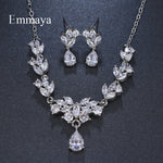 Load image into Gallery viewer, Emmaya Brand Gorgeous Charm Flower Shape Cubic Zircon Crystal Earrings Necklace Set For Women Bride Jewelry Gift
