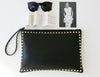 Woman fashion PU rivet new big envelope clutch bag black