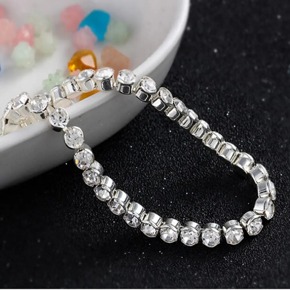 1pc fashion hand chain crystal stretch shine bracelets for women couple charm austria crystal cuff bangles wedding jewelry