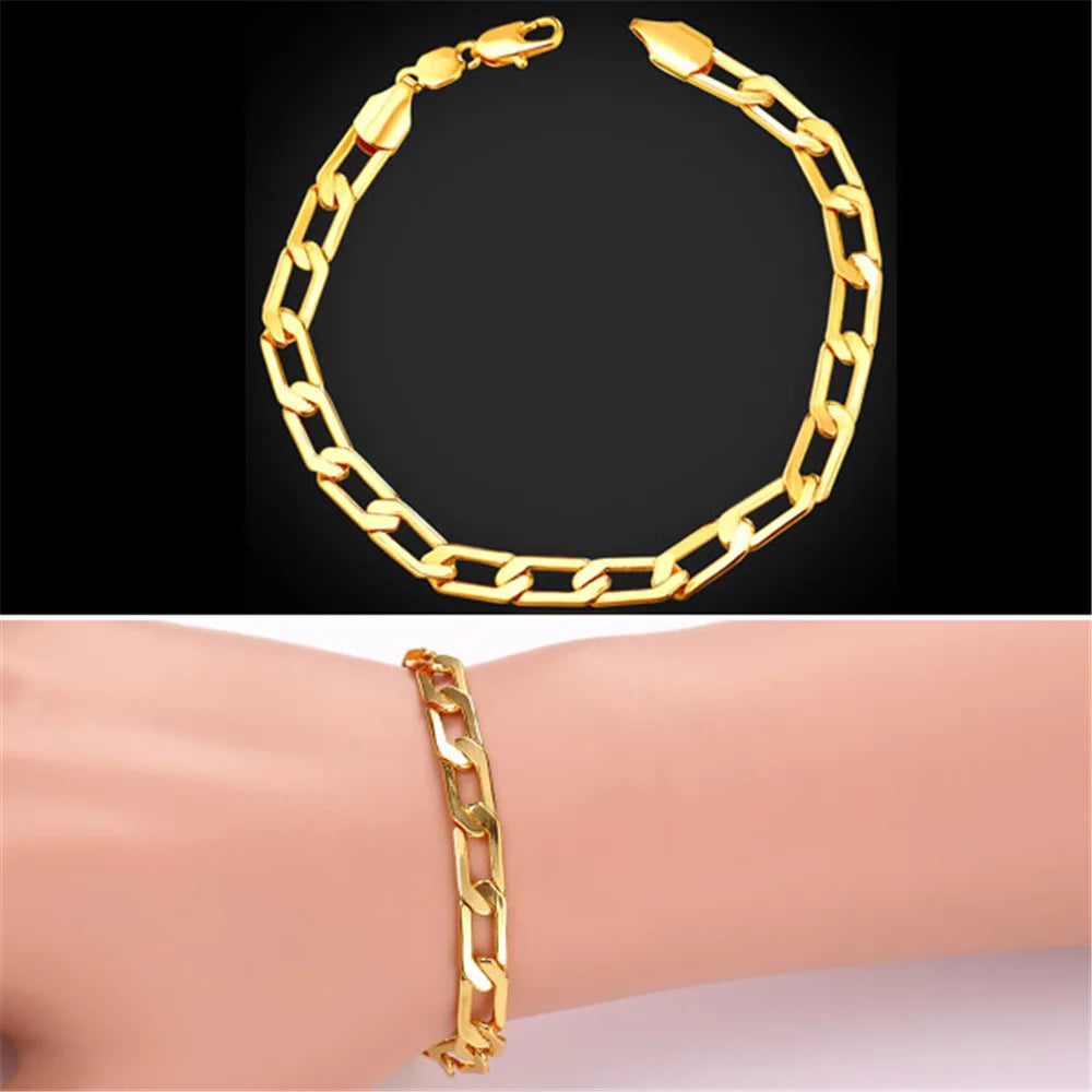 Fashion Stainless Steel Mens Womens Link Chain Bracelets Bangles Unisex Daily Accessaries Birthday Party Holiday Jewlery Gifts