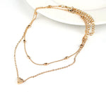 Load image into Gallery viewer, Double Layer Heart Pendant Chain Necklace Women Gold Color Choker Statement Necklaces Multilayer Bohemia Jewlery Gifts
