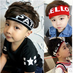 Load image into Gallery viewer, Children Running Sports Headband Wide Stripe Letters Large Elastic Headband Kid Adult Sweat Hair Bands Headwear Hair Accessories
