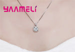 Load image into Gallery viewer, 100% 925 Sterling Silver Pendant Necklaces Collar for Women Wedding Engagement Dazzling Square Cubic Zircon with Box Chain
