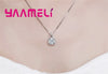 100% 925 Sterling Silver Pendant Necklaces Collar for Women Wedding Engagement Dazzling Square Cubic Zircon with Box Chain