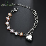 Load image into Gallery viewer, Nextvance Silver Color Heart Pendant Bracelets  Beaded Bracelet For Valentines Day Gift Adjust Length Jewlery
