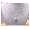 Top Sale Wedding Party Jewelry Sets 925 Sterling Silver Pearl Water Drop Tear Pendant Necklace Hoop Earrings Buy 1 Get 2 Gifts