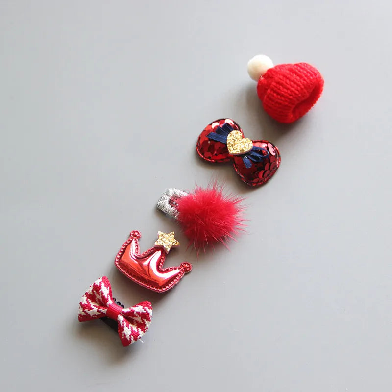 5Pcs/Set Baby Hair Clip Set Baby Headband Accessories Cross Kid Hairclip Cartoon Girl Hair Clip Baby Barrettes Hair Accessories