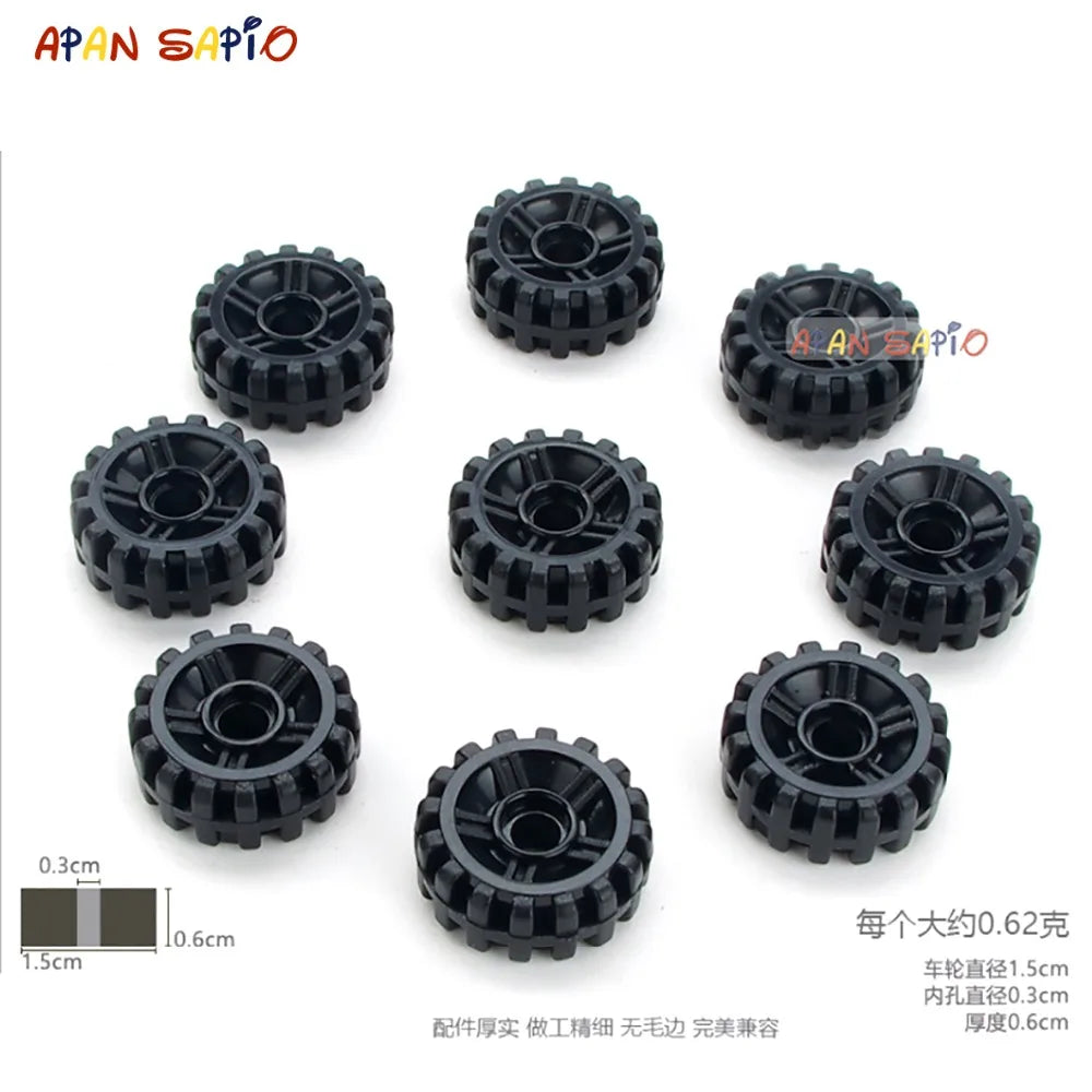DIY Blocks Building Figures Bricks Axle and wheel Educational Assemblage Construction Toys for Children Compatible With Brand