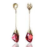 Load image into Gallery viewer, Long Tassel Rhinestone Earrings Crystal Water Drop Ear Clip on Earrings Without Piercing for Women Wedding Clip Earrings
