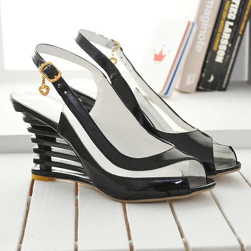 New Women Heel Sandals Buckle Open Toe High Wedge Shoes Women's Summer Shoes Sexy Women Shoes Footwear 67yu