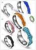 QianBei Two Rows Design Women Fashion Wedding Stainless Steel Rings For Engagement Jewelry Hot