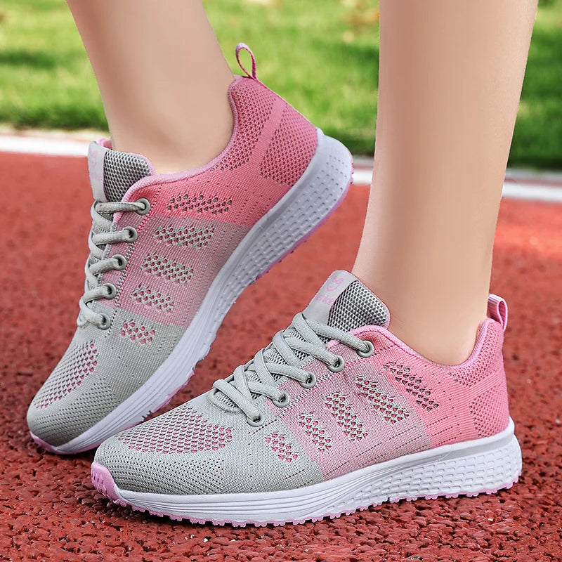 Women Casual Sport Shoes Fashion Men Running Shoes Weave Air Mesh Sneakers Black Non Slip Footwear Breathable Jogging Shoes