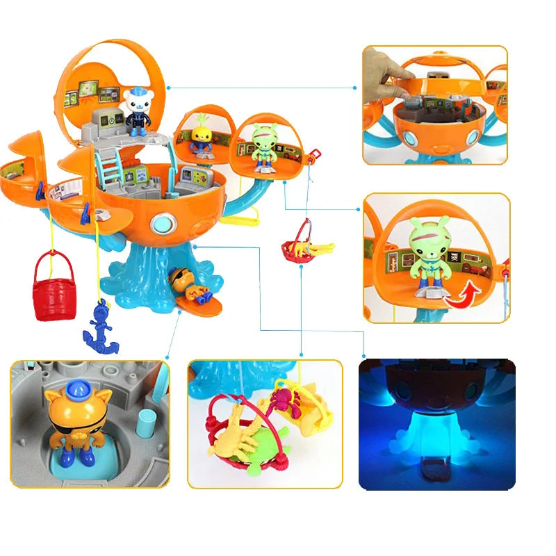 The Octonauts Octopod Castle Shark Adventure Plsyset Barnacles Peso Kwazii Action Figure Scene Model Toy Children Birthday Gifts