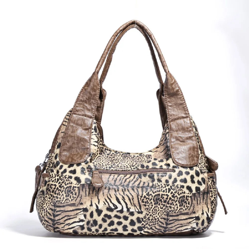 Angelkiss Women Handbags Leopard Bag Top-handle Handbag Fashion Satchel Dumpling Pack Shoulder Bag Tote Bag Hobos Large Purse