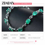Load image into Gallery viewer, ZDADAN 925 Sterling Silver Emerald Bracelet Chain For Women Fashion Jewelry Accessories
