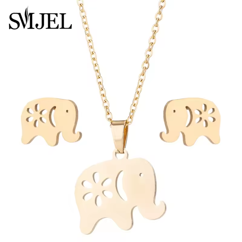 Stainless Steel Paw Necklace Earring for Women Simple Hollow Dog Paw Jewelry Sets Cute Cat Pendant Nekclaces 2023 Birthday Gift