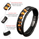 Load image into Gallery viewer, 2021 Trendy Multilayer Leather Bracelets Men Jewelry 9 Style Round Stone 8mm Beaded Bracelets For Male Women Valentine Day Gifts
