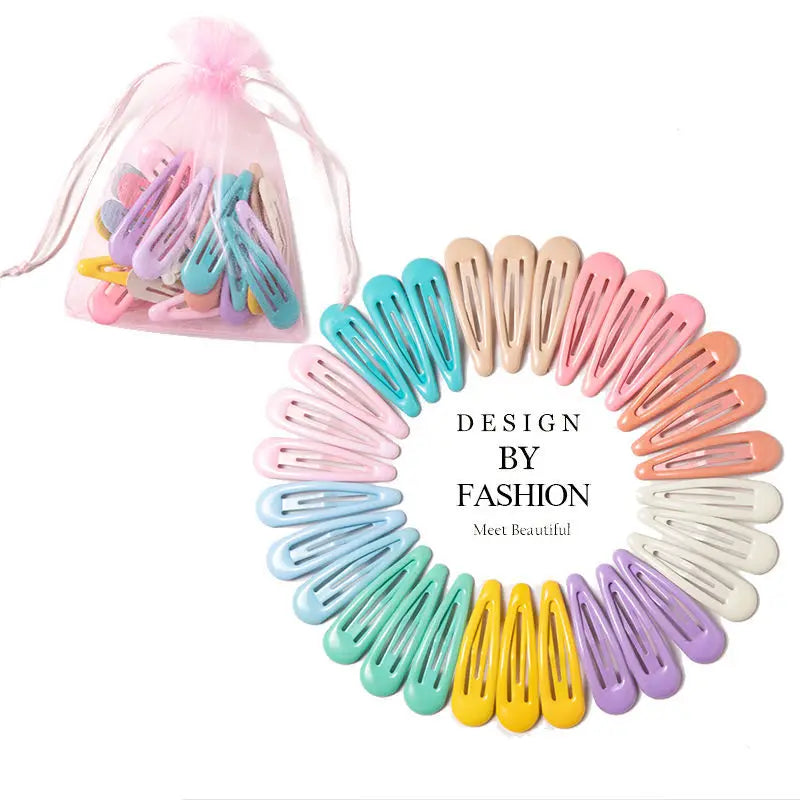 10/20/30/40 New Girls Cute Colorful Waterdrop Shape Hairpins Sweet Hair Clips Kids Barrettes Slid Clip Fashion Hair Accessories