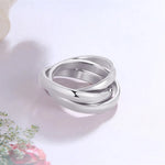 Load image into Gallery viewer, Stainless Steel Tri Color Rolling Ring Wedding Band for Women Girl Size 4-12
